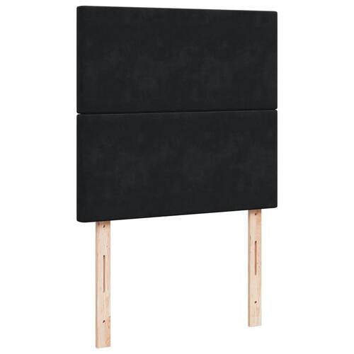 Kontinentalseng med madras 90x190 cm fløjl sort