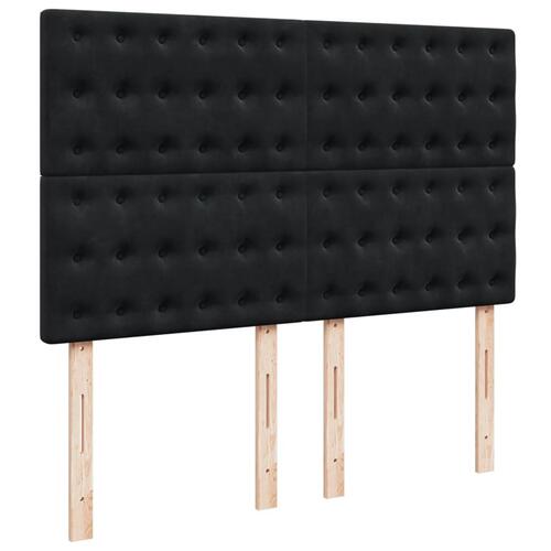 Kontinentalseng med madras 140x190 cm fløjl sort