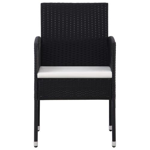 Havestole 2 stk. cremehvide hynder polyrattan sort