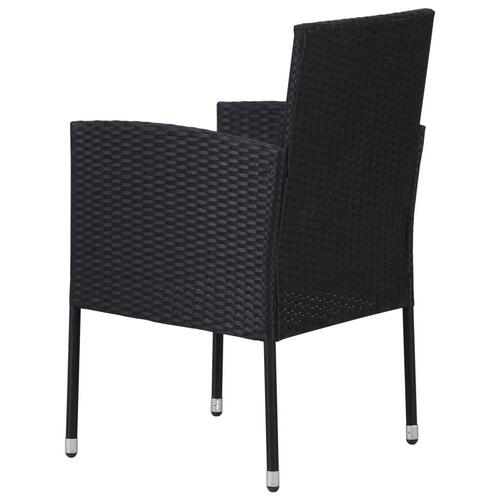 Havestole 2 stk. cremehvide hynder polyrattan sort