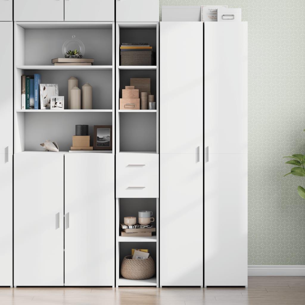 Reol 30x42,5x185 cm konstrueret træ hvid