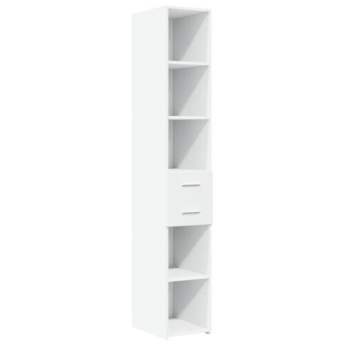 Reol 30x42,5x185 cm konstrueret træ hvid