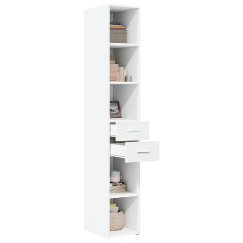 Reol 30x42,5x185 cm konstrueret træ hvid