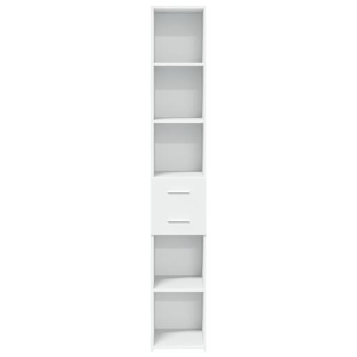 Reol 30x42,5x185 cm konstrueret træ hvid