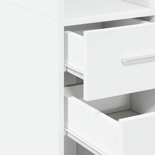 Reol 30x42,5x185 cm konstrueret træ hvid