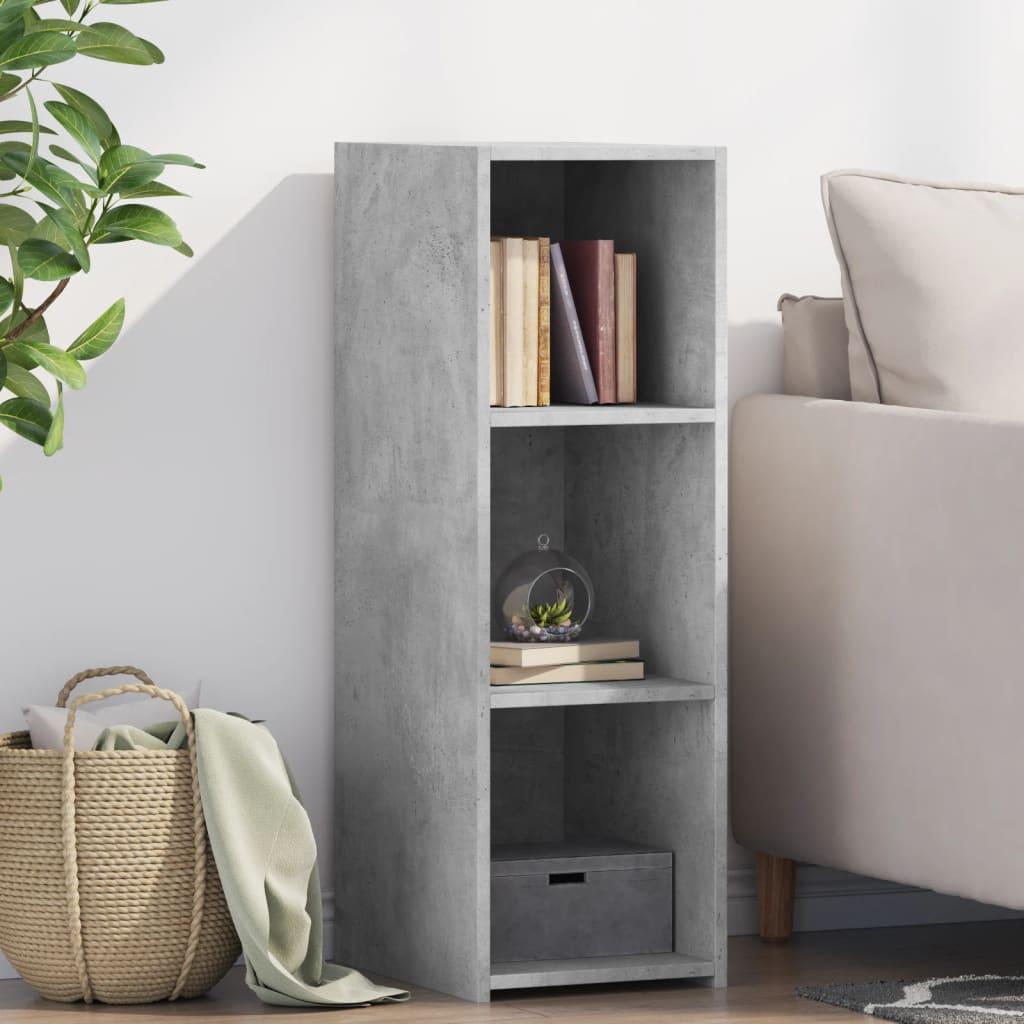 Reol 30x41x93 cm konstrueret træ betongrå