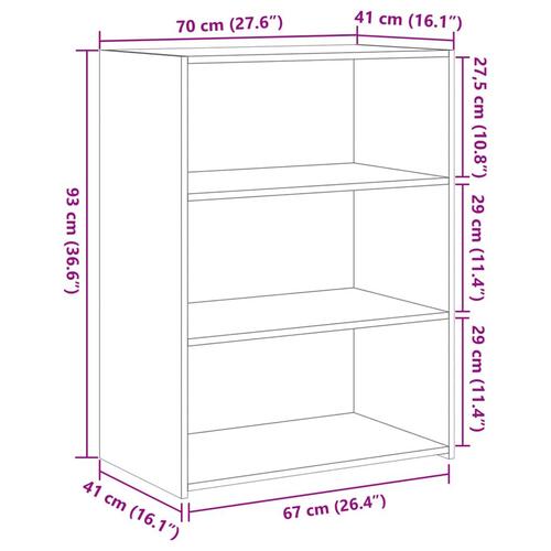 Reol 70x41x93 cm konstrueret træ sonoma-eg