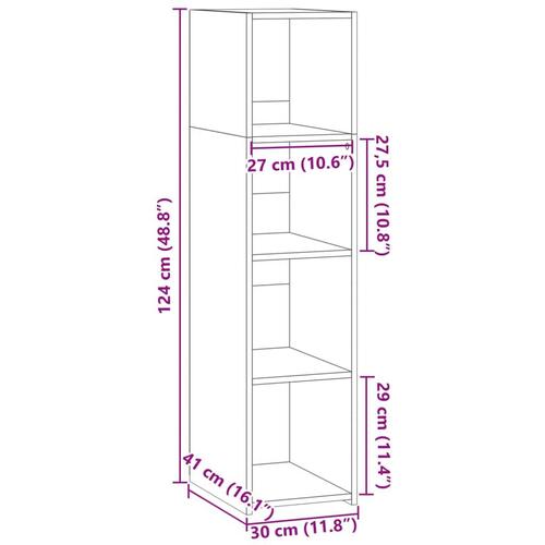 Reol 30x41x124 konstrueret træ sonoma-eg