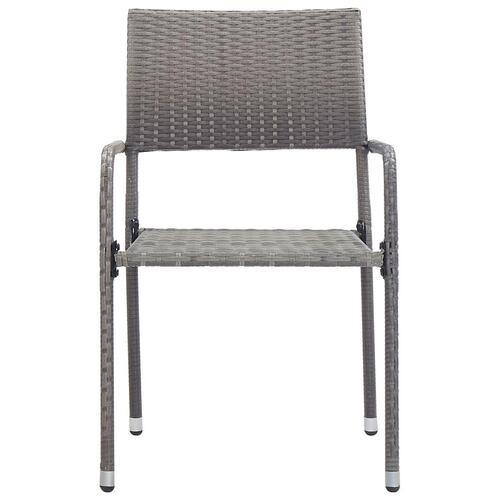 Havestole 4 stk. stabelbare polyrattan grå