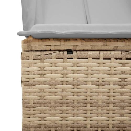 Solseng med tag og gardiner polyrattan beige