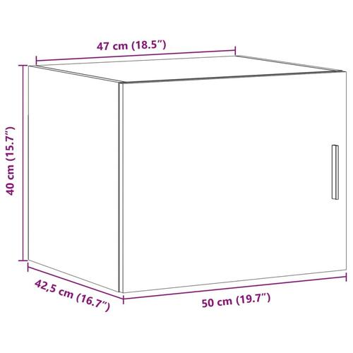 Vægskab 50x36,5x40 cm konstrueret træ røget egetræsfarve