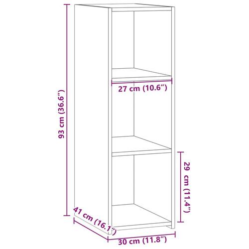 Reol 30x41x93 cm konstrueret træ sonoma-eg