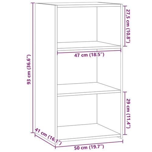 Reol 50x41x93 cm konstrueret træ hvid
