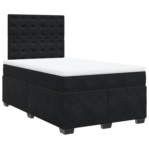 Kontinentalseng med madras 120x190 cm velour sort