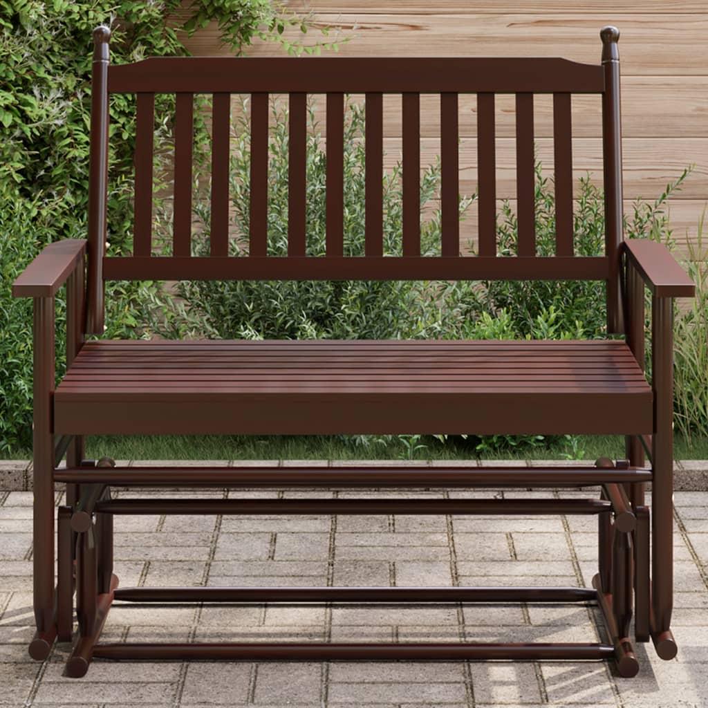 Gyngebænk 118x70x104,5 cm massivt poppeltræ brun
