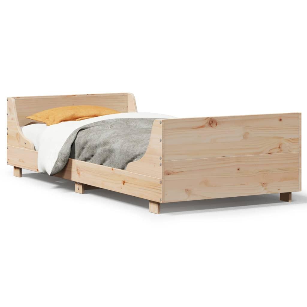Sengeramme uden madras 75x190 cm massivt fyrretræ