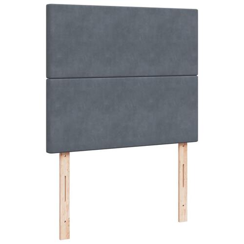 Kontinentalseng med madras 120x190 cm fløjl mørkegrå