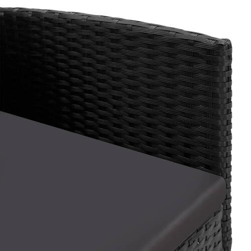 Havestole 2 stk. sorte hynder polyrattan sort