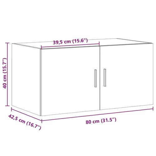 Vægskab 80x42,5x40 cm konstrueret træ betongrå