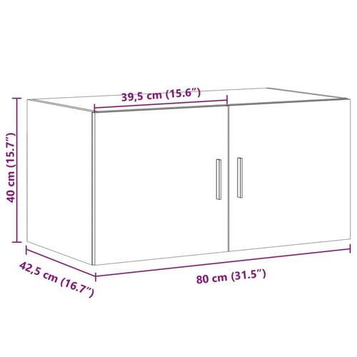 Vægskab 80x42,5x40 cm konstrueret træ sort
