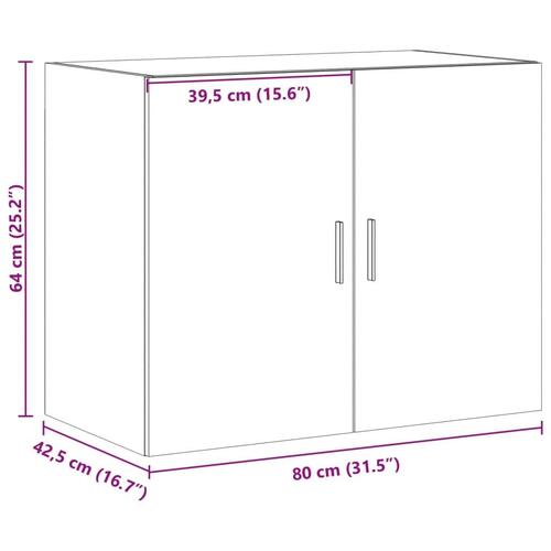 Vægskab 80x42,5x64 cm konstrueret træ sonoma-eg