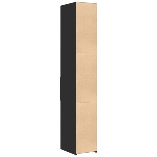 Reol 30x42,5x185 cm konstrueret træ sort