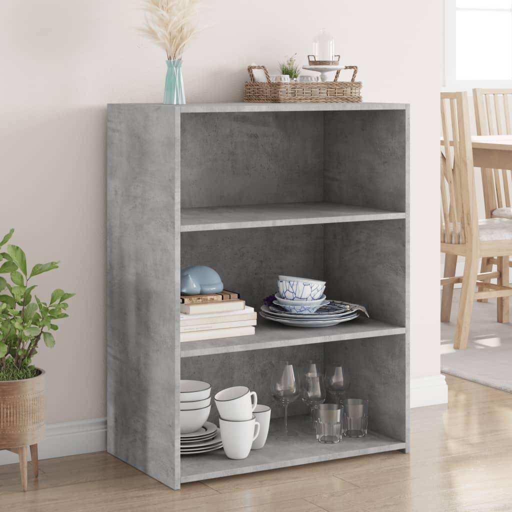 Reol 70x41x93 cm konstrueret træ betongrå