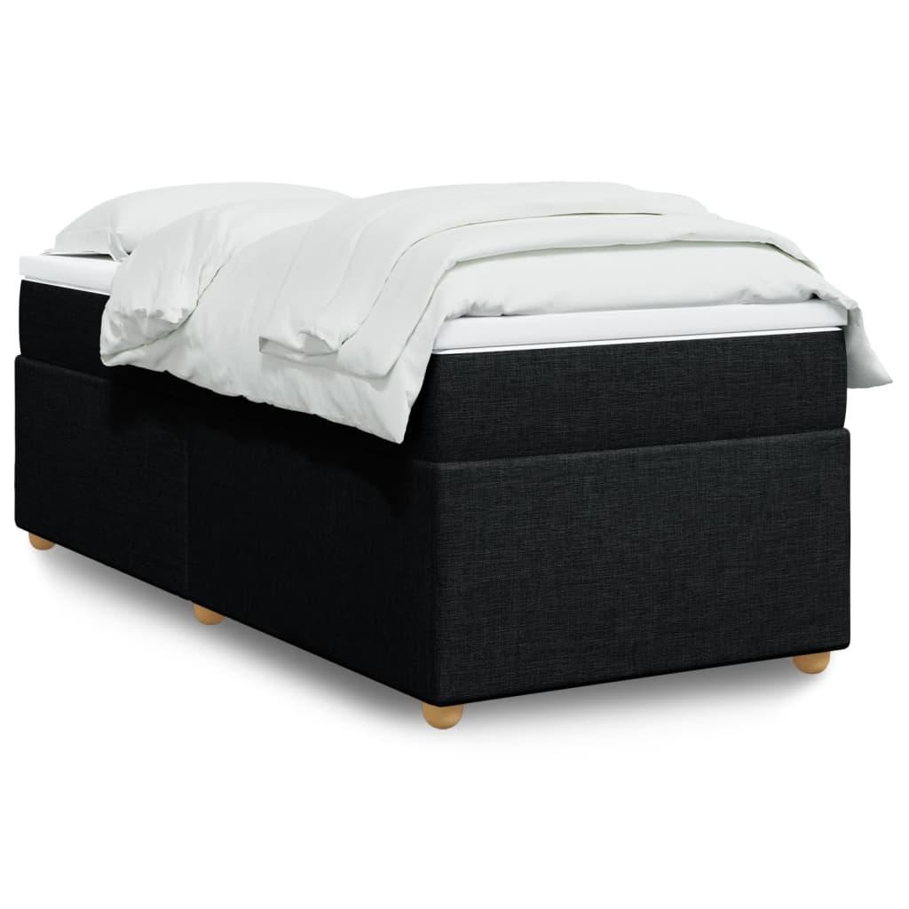 Kontinentalseng med madras og topmadras 90×190 cm - stof, sort billede