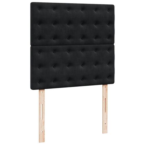 Kontinentalseng med madras 100x200 cm fløjl sort