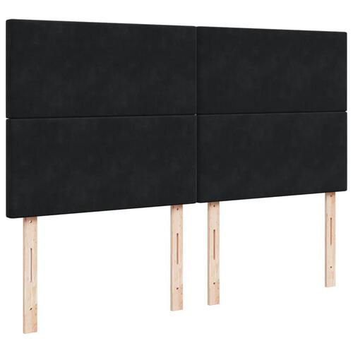 Kontinentalseng med madras 200x200 cm fløjl sort
