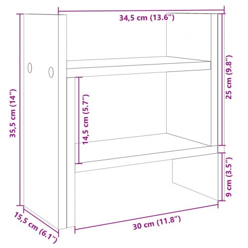 Dueslag til skrivebord 34,5 x 15,5 x 35,5 cm - hvid