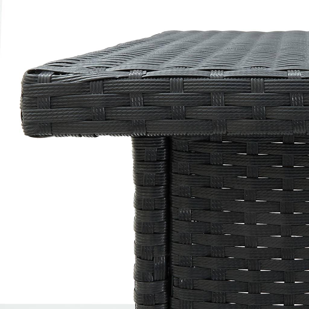 Barsæt til haven 3 dele med hynder polyrattan sort