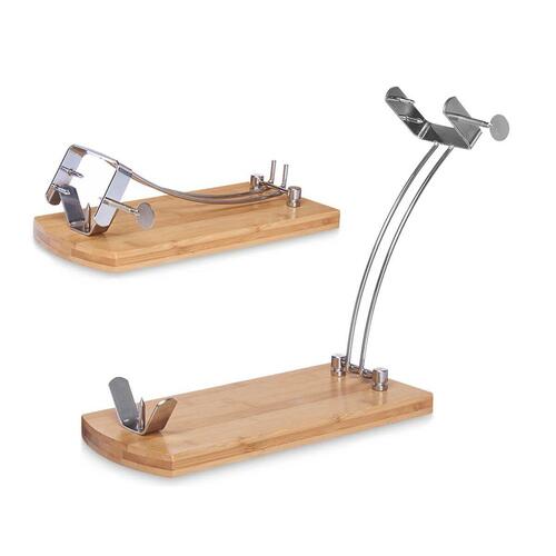 Skinkeholder i Træ Natur Metal Bambus 47 x 16,5 x 36 cm