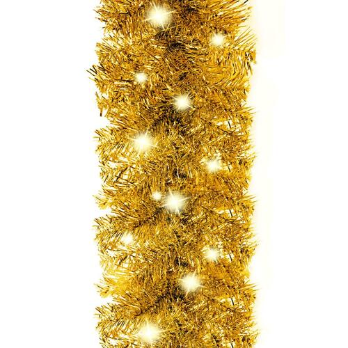 Juleguirlande med LED-lys 20 m guldfarvet