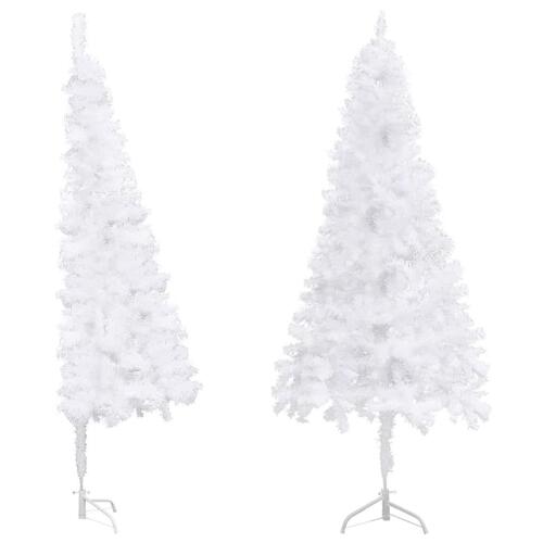 Kunstigt juletræ til hjørne 210 cm PVC hvid