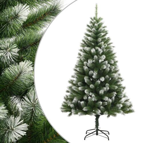 Kunstigt juletræ med sne 240 cm hængslet