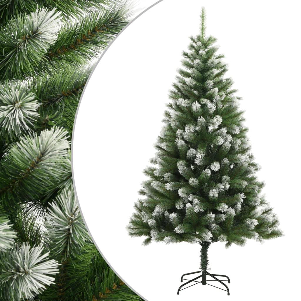 Kunstigt juletræ med sne 240 cm hængslet