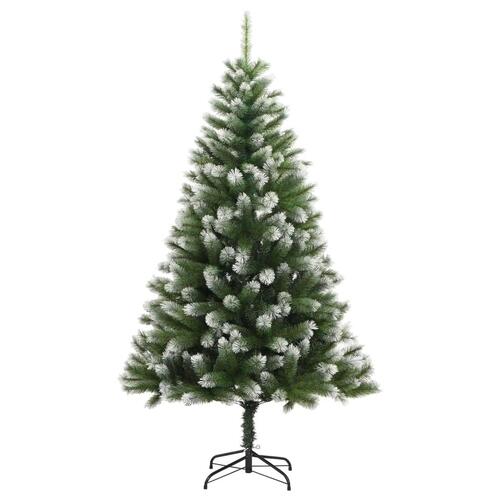 Kunstigt juletræ med sne 240 cm hængslet