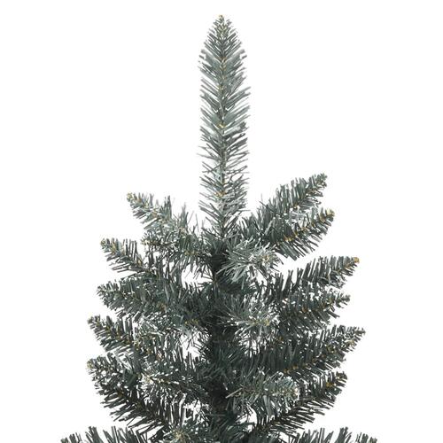 Kunstigt smalt juletræ med juletræsfod 240 cm PVC grøn