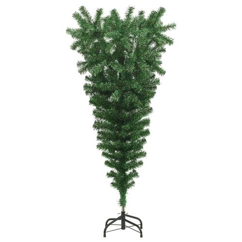 Omvendt kunstigt juletræ med fod 120 cm grøn