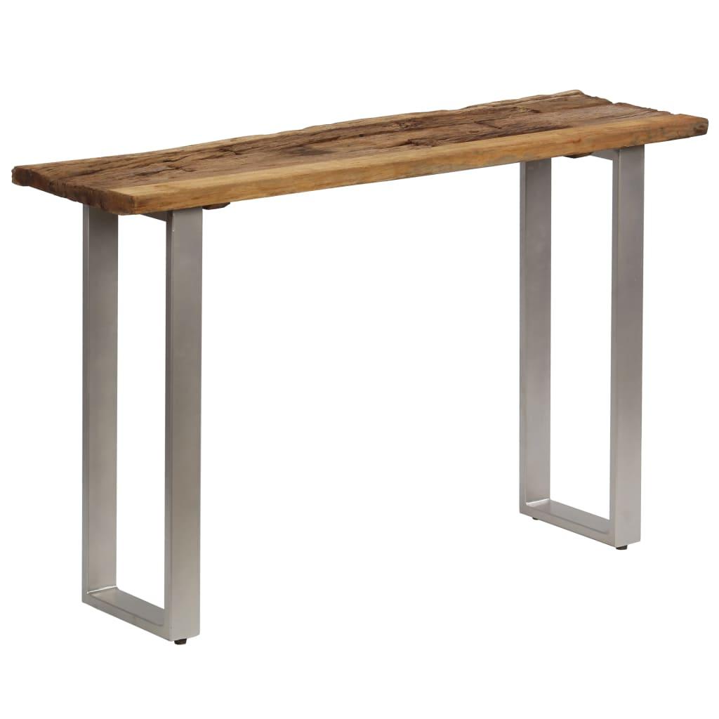 Konsolbord 120 x 35 x 76 cm genanvendt træ og stål