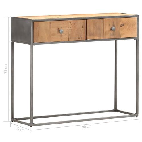 Konsolbord 90x30x75 cm massivt genbrugstræ