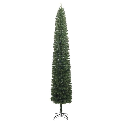 Smalt juletræ med juletræsfod 270 cm PVC