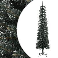Kunstigt smalt juletræ med juletræsfod 180 cm PVC grøn