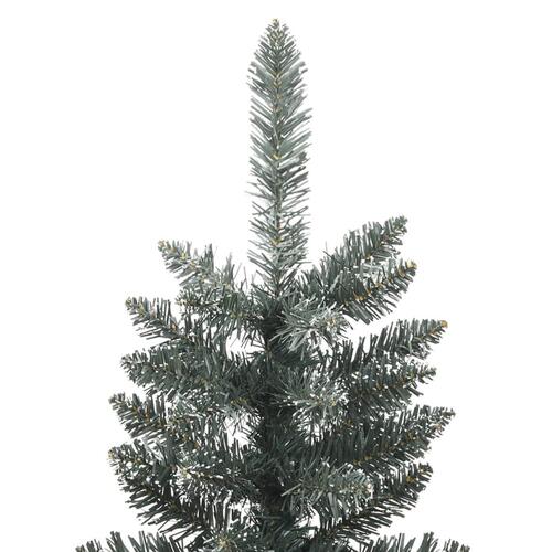 Kunstigt smalt juletræ med juletræsfod 180 cm PVC grøn