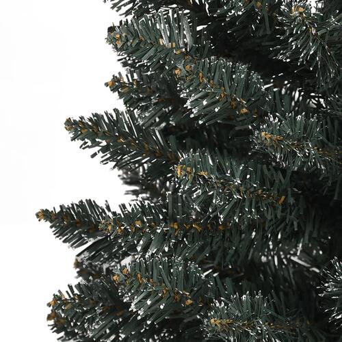 Kunstigt smalt juletræ med juletræsfod 180 cm PVC grøn