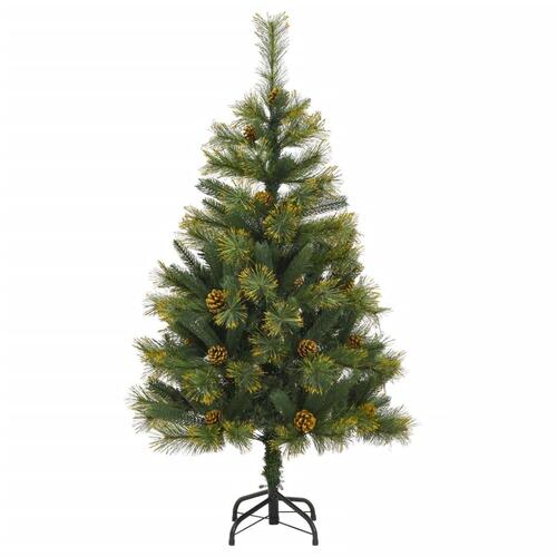 Kunstigt juletræ med grankogler 150 cm hængslet