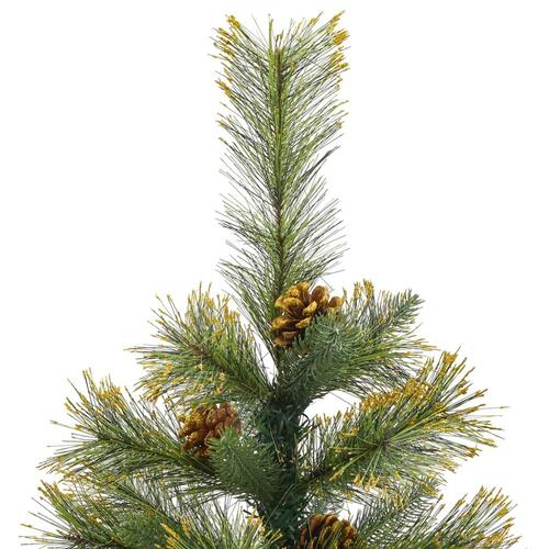 Kunstigt juletræ med grankogler 150 cm hængslet