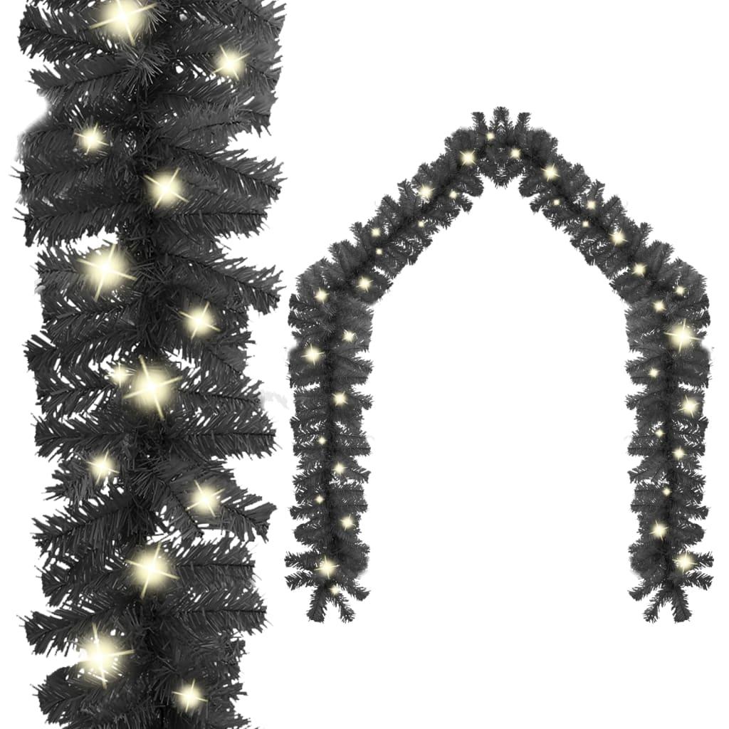 Juleguirlande med LED-lys 20 m sort