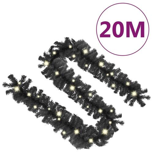 Juleguirlande med LED-lys 20 m sort